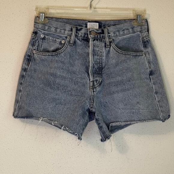 Z Supply Everyday Mid Rise Classic Wash  Button Fly Denim Shorts Woman’s Size 26 - Picture 1 of 11